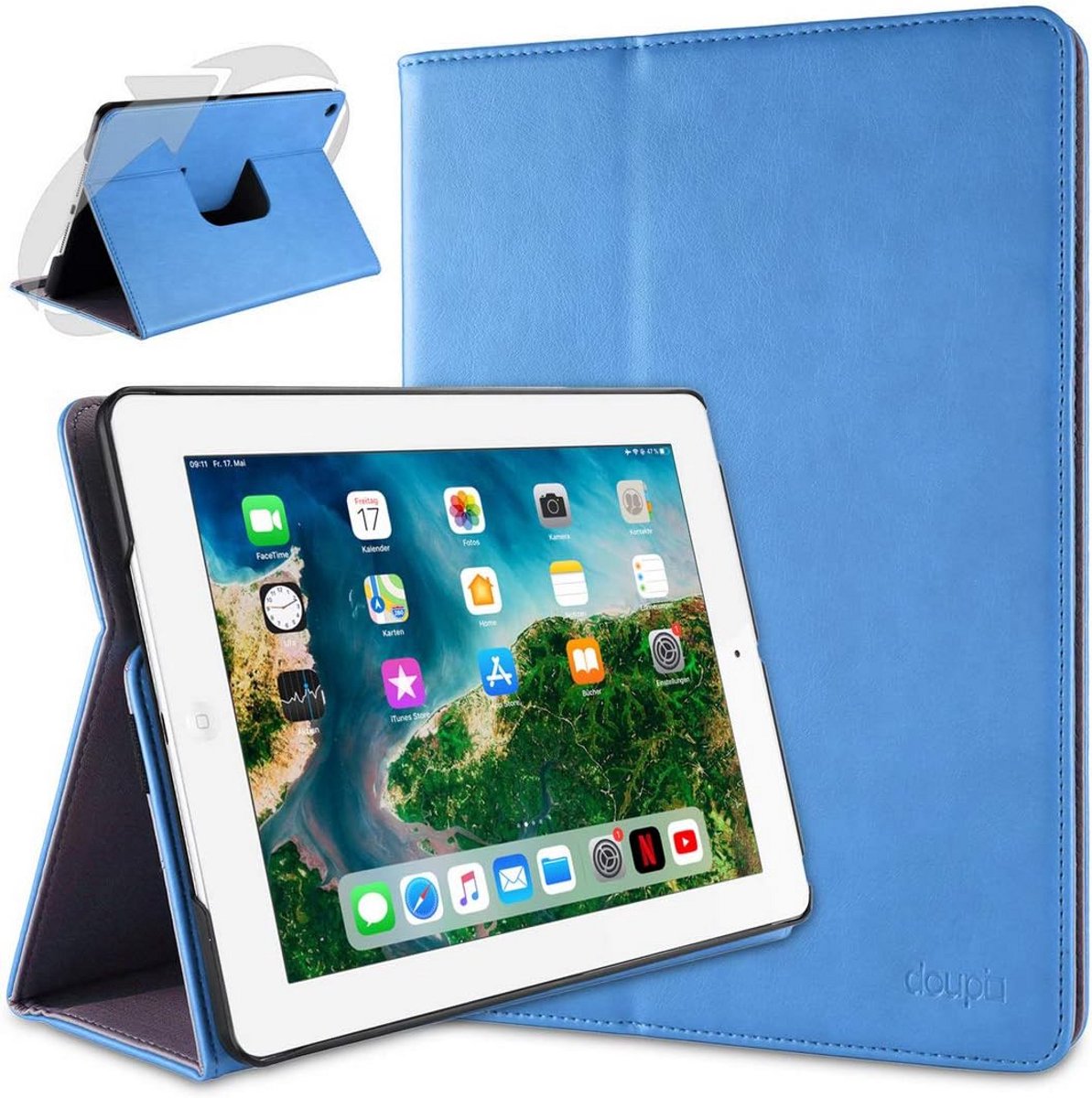 iPad 2/3/4 Beschermhoes met 360° Draaifunctie en Sleep/Wake - Kunstleer Smart Case