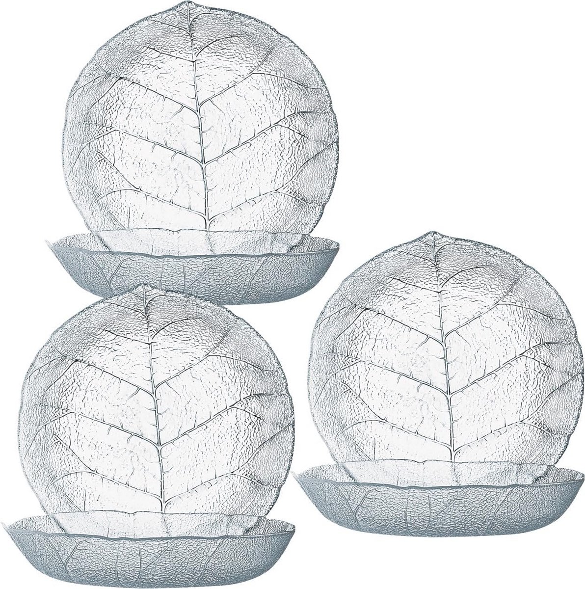 Glas schalen en borden in diverse maten – compote borden 14,5 cm – set van 6