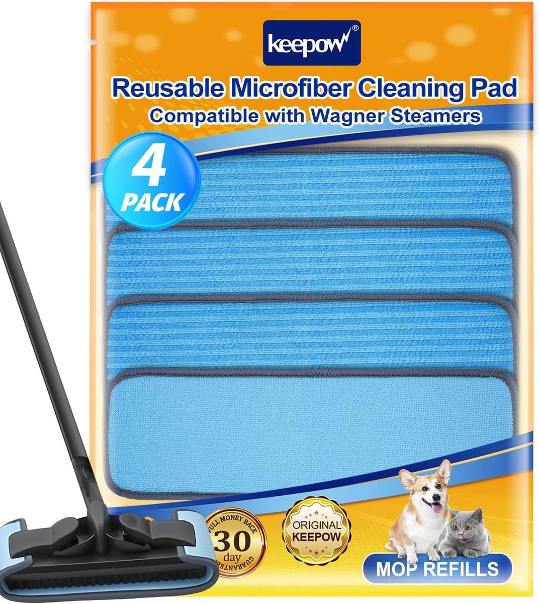 Herbruikbare Microvezel Dweilpads voor Vloerreiniging (4 stuks)