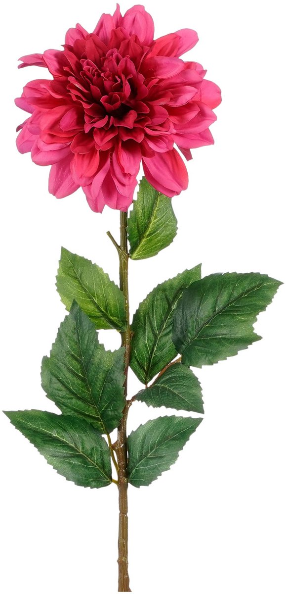 Mica Decorations Kunstbloem Dahlia Floristic - H75 cm - roze - kunststof - stelen kunstbloemen - boeket - bloemetjes fuchsia