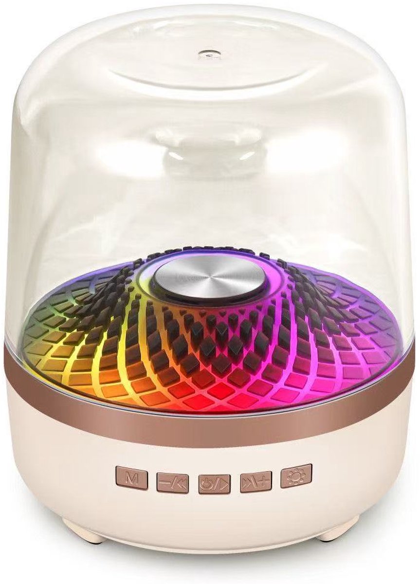 carmdering - Bluetooth - Draadloze Speaker -luidspreker - Subwoofer - Met lichteffecten -RGB-verlichting - Geluidskwaliteit in hoge definitie - Draagbaar draadloos ontwerp - Geschikt voor thuis, feesten, buiten, reizen, strand - Wit- 1 Stuk