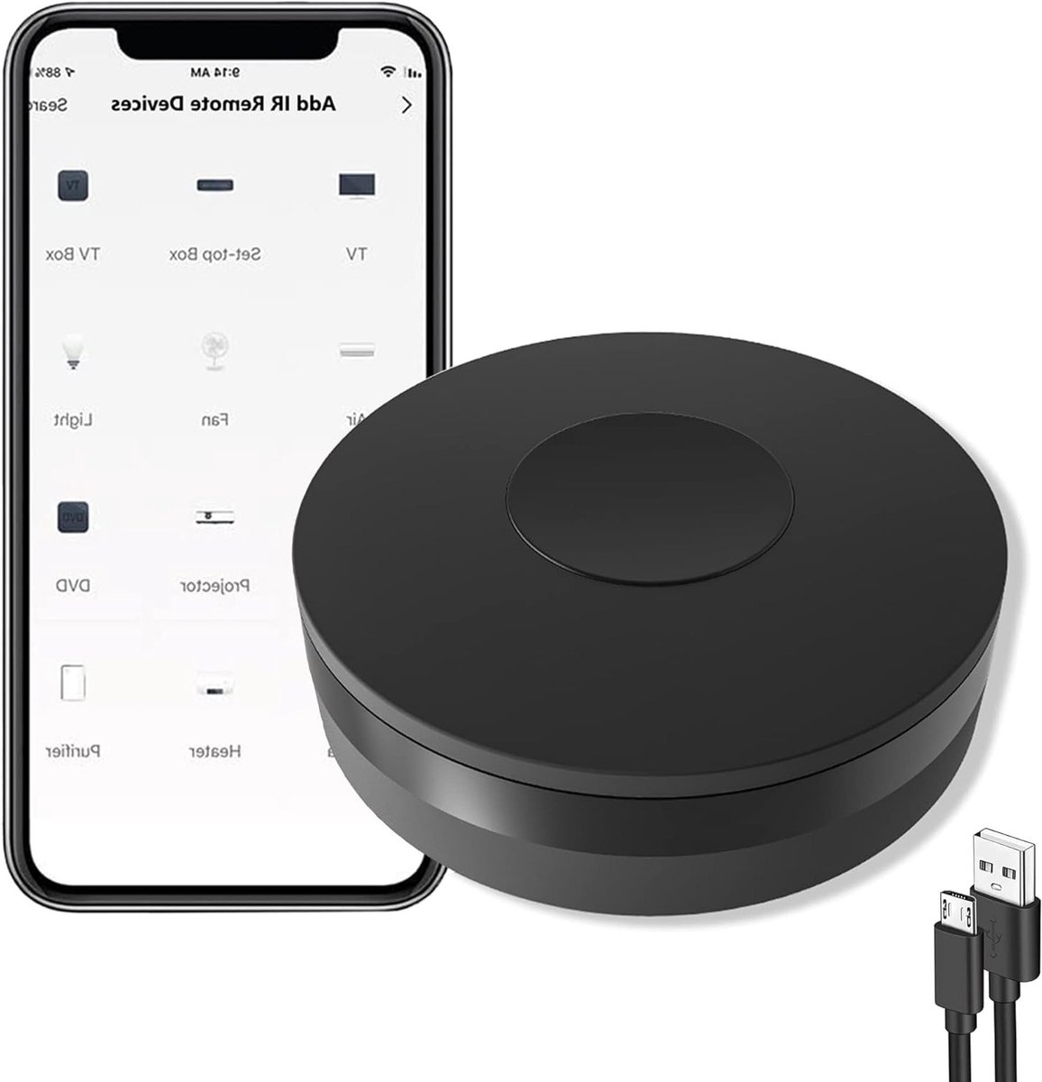 Slimme WiFi Afstandsbediening voor Smart Home - Universele IR Blaster voor TV, DVD, Airco en Meer, Compatibel met Alexa en Google Home