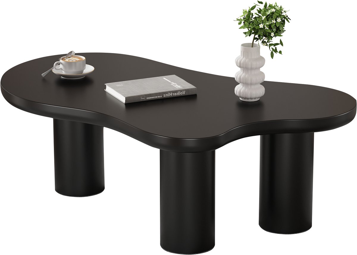 YYchan Salontafel - Wolkvormige Koffietafel - Organisch Design - Minimalistisch - 107 cm - Zwart