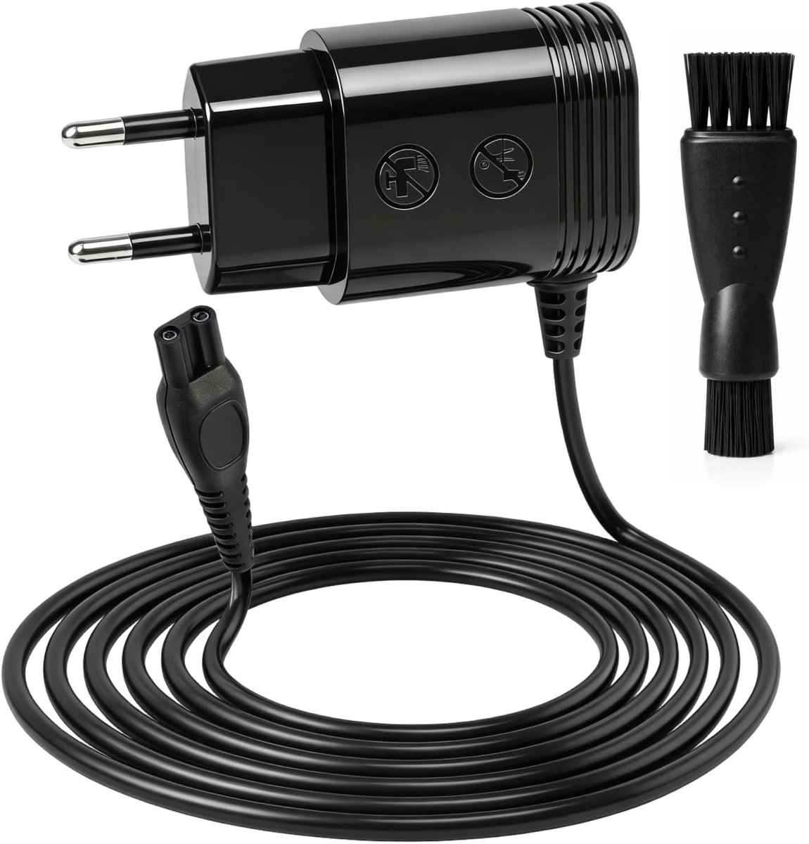 Oplaadkabel voor diverse baardtrimmers, inclusief reinigingsborstel, geschikt voor modellen 3000, 5000, 7000, 9000, MG7720, MG7745, QP6510, QP6651, S5588 en HC5630