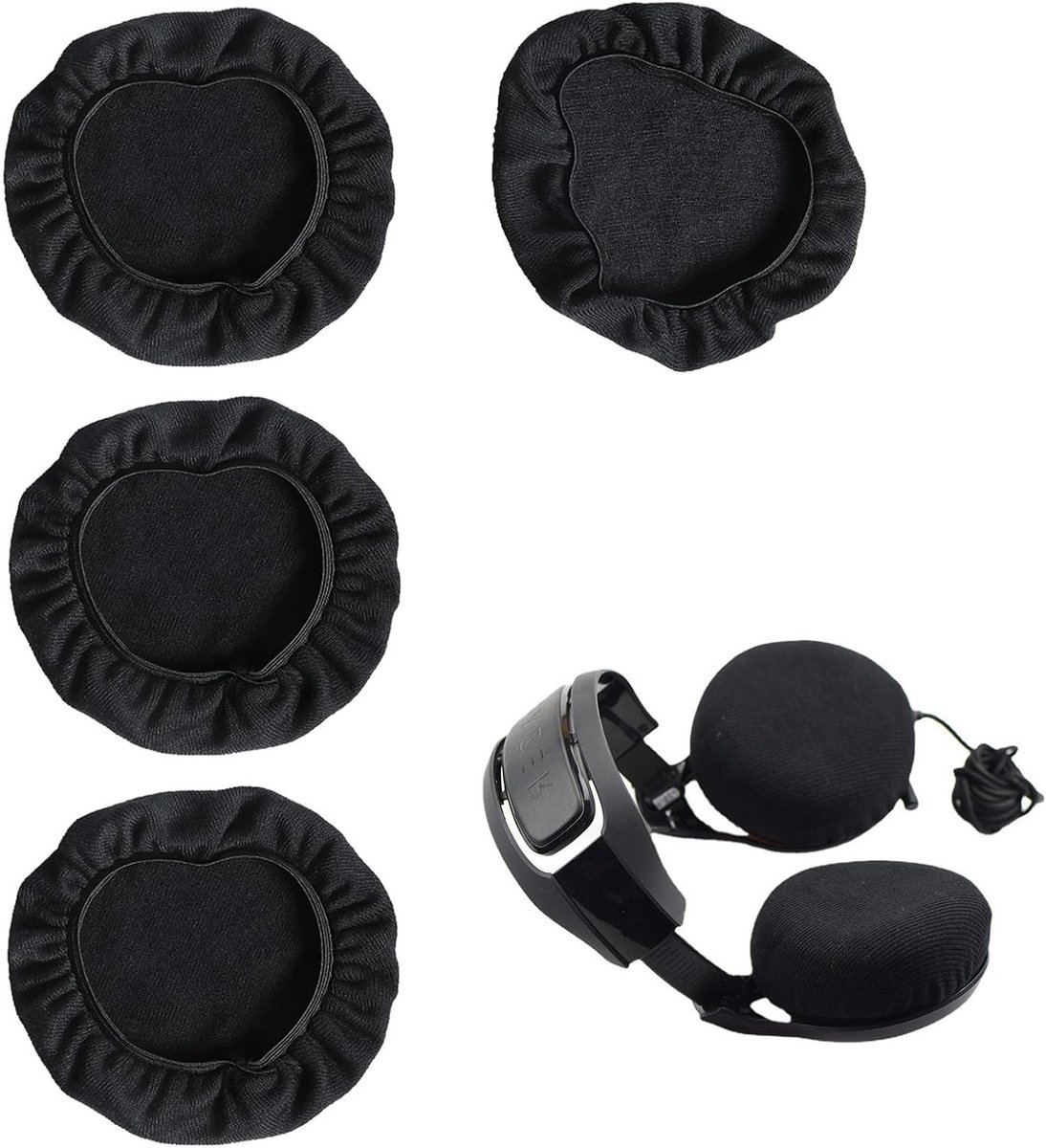 Set van 4 Wasbare Hooftelefoonhoezen, Rekbare Bescherming voor Hoofdtelefoons, Ideaal voor Sport, Gaming en Reizen