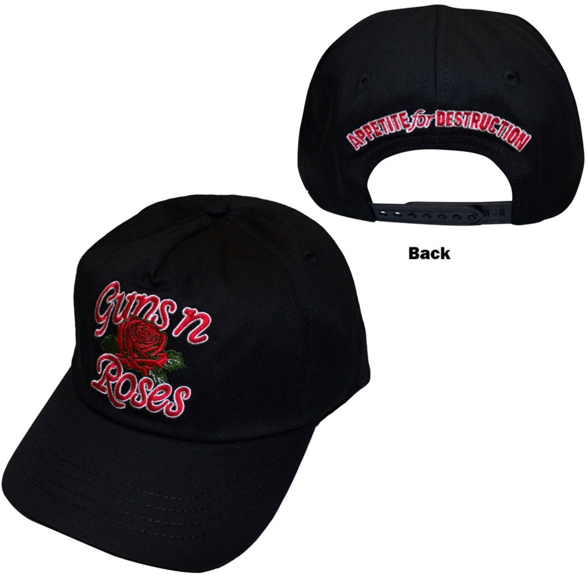 Guns N' Roses - Appetite for Destruction Rose Baseball pet - Zwart