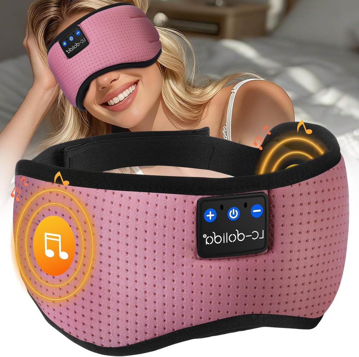 Draadloze Slaapkoptelefoon en Oogmasker voor Volledige Donkerte, 15 Uur Afspelen, Ideaal voor Reizen, Yoga en Ontspanning