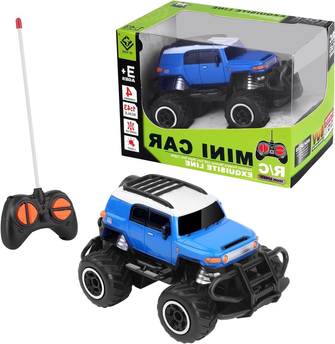 Afstandsbediening Speelgoedauto voor Kinderen van 2 tot 5 Jaar, RC Racing Auto, Verjaardagscadeau voor Kerst en Feestdagen, Blauw