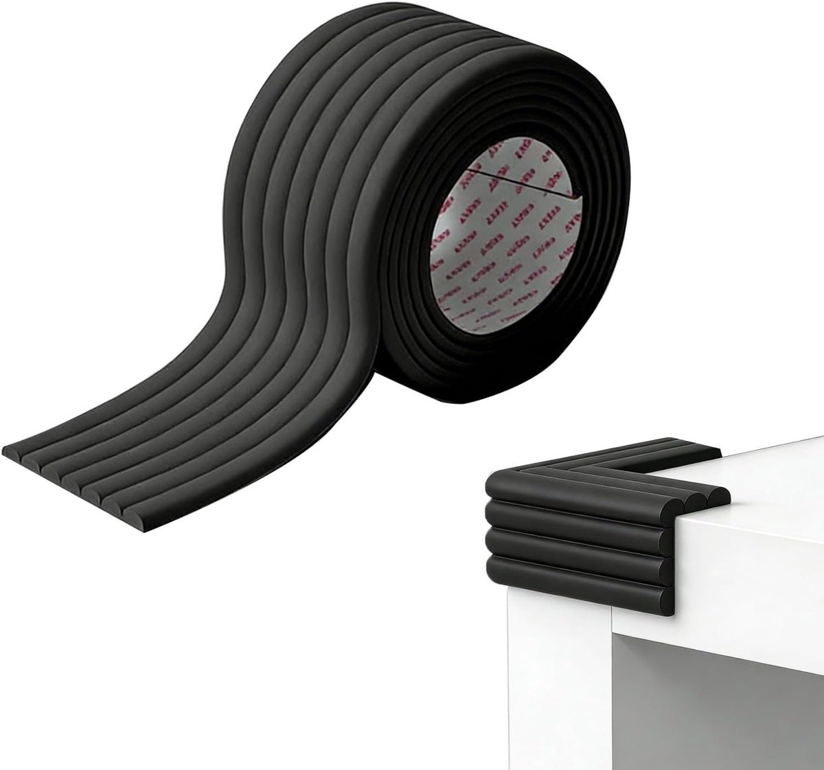 Hoekbeschermers voor Kinderen 2m x 80mm - Bump Bescherming, Schuim Pads en Plakband voor Koelkasten, Gootstenen en Glazen Tafels