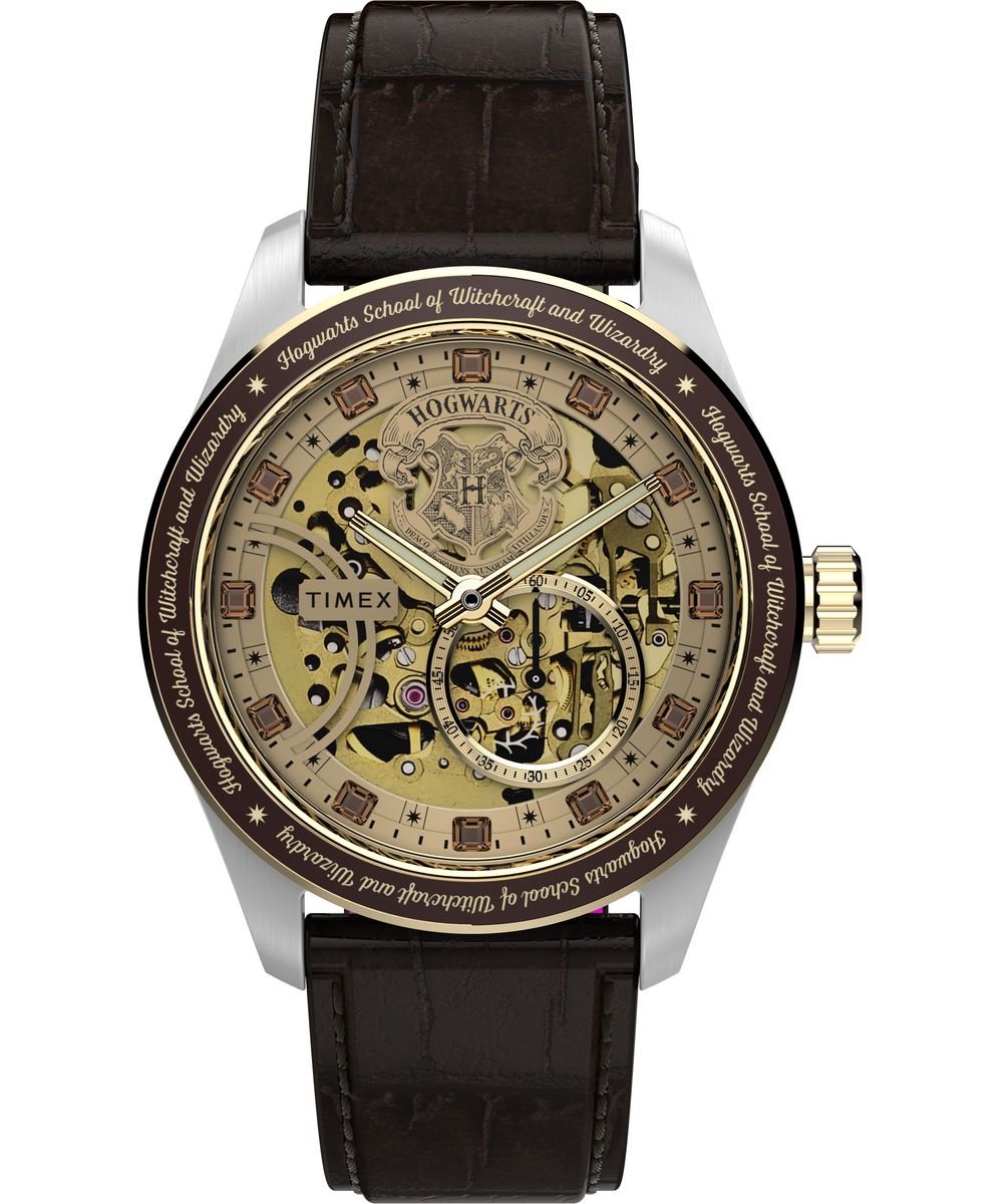 Timex Harry Potter x Timex Waterbury TW2Y75500 Horloge - Leer - Bruin - Ø 39 mm