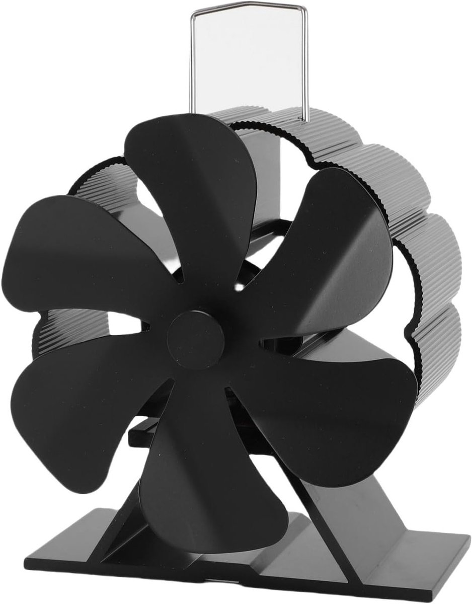 Houtkachel Ventilator van Aluminium Legering, Warmte Aangedreven met Oververhitting Bescherming voor Houtkachels en Pelletkachels, Verbetert Luchtcirculatie en Efficiëntie