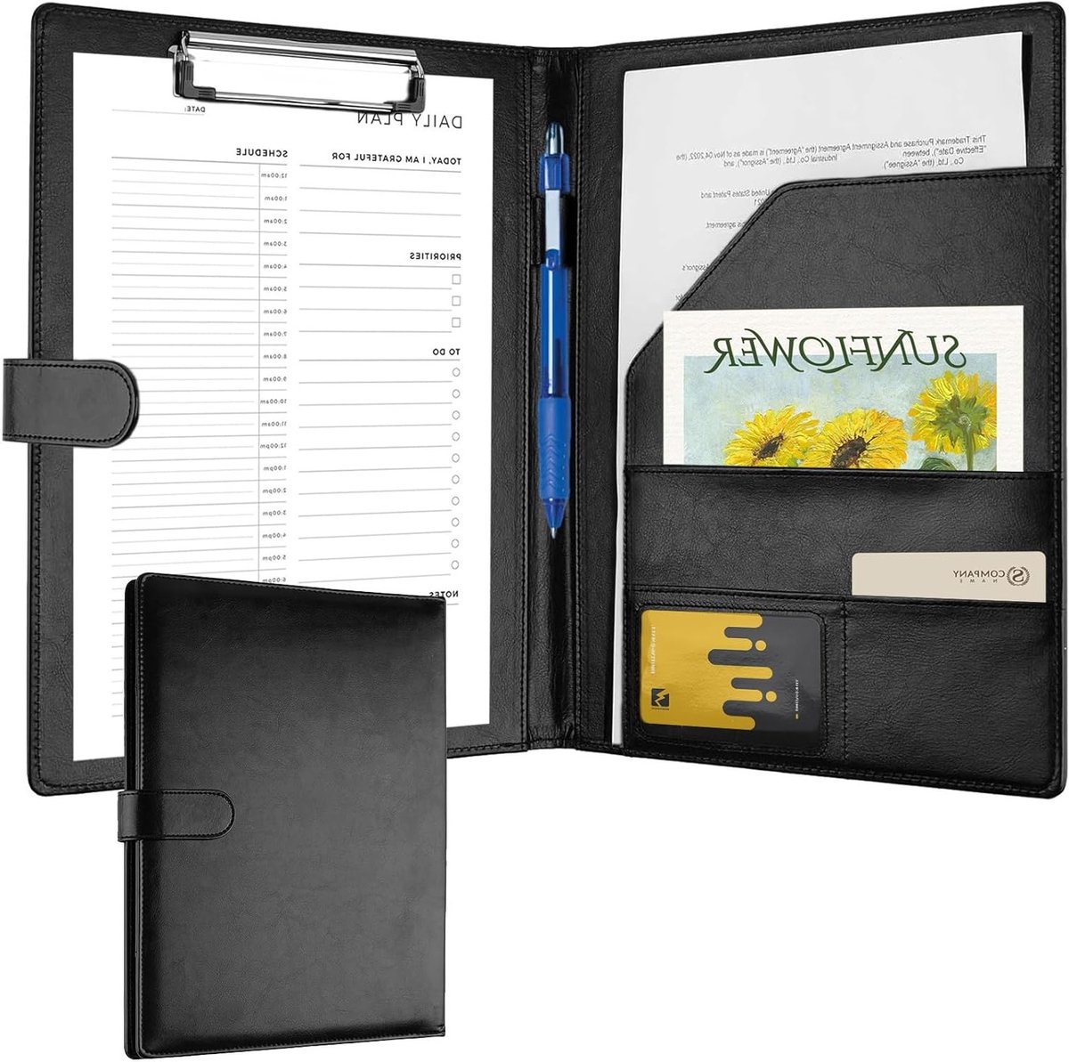 A4 Clipboard Map met Metaalclip, Professionele Kantoorbenodigdheden voor Documenten, Visitekaartjes en Pennen, Ideaal voor Zakelijk en Dagelijks Gebruik