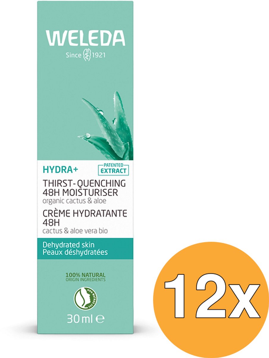 12x Weleda Hydra+ 48H Hydraterende Gezichtscreme (30 ml)