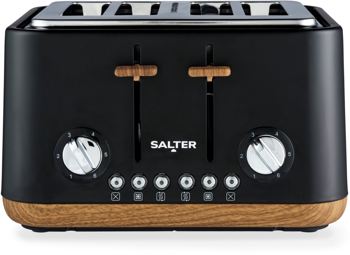 Salter Toronto 4-Slice Broodrooster - 6 Variabele Bruiningsstanden- Brede Sleuven
