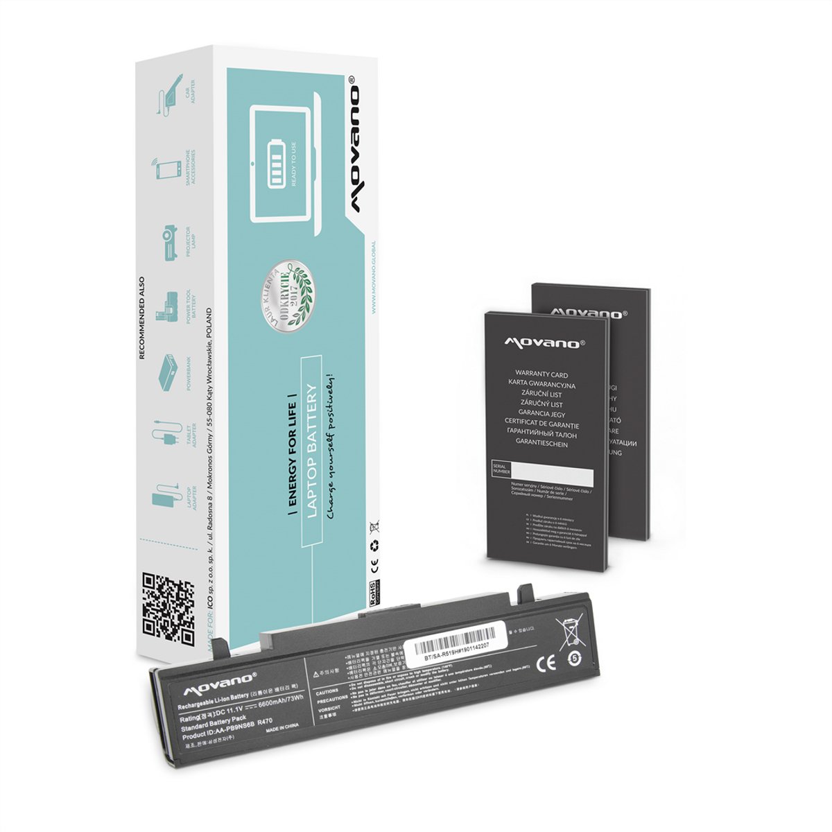 Movano - Laptopbatterij - 6600mAh - Li-Ion