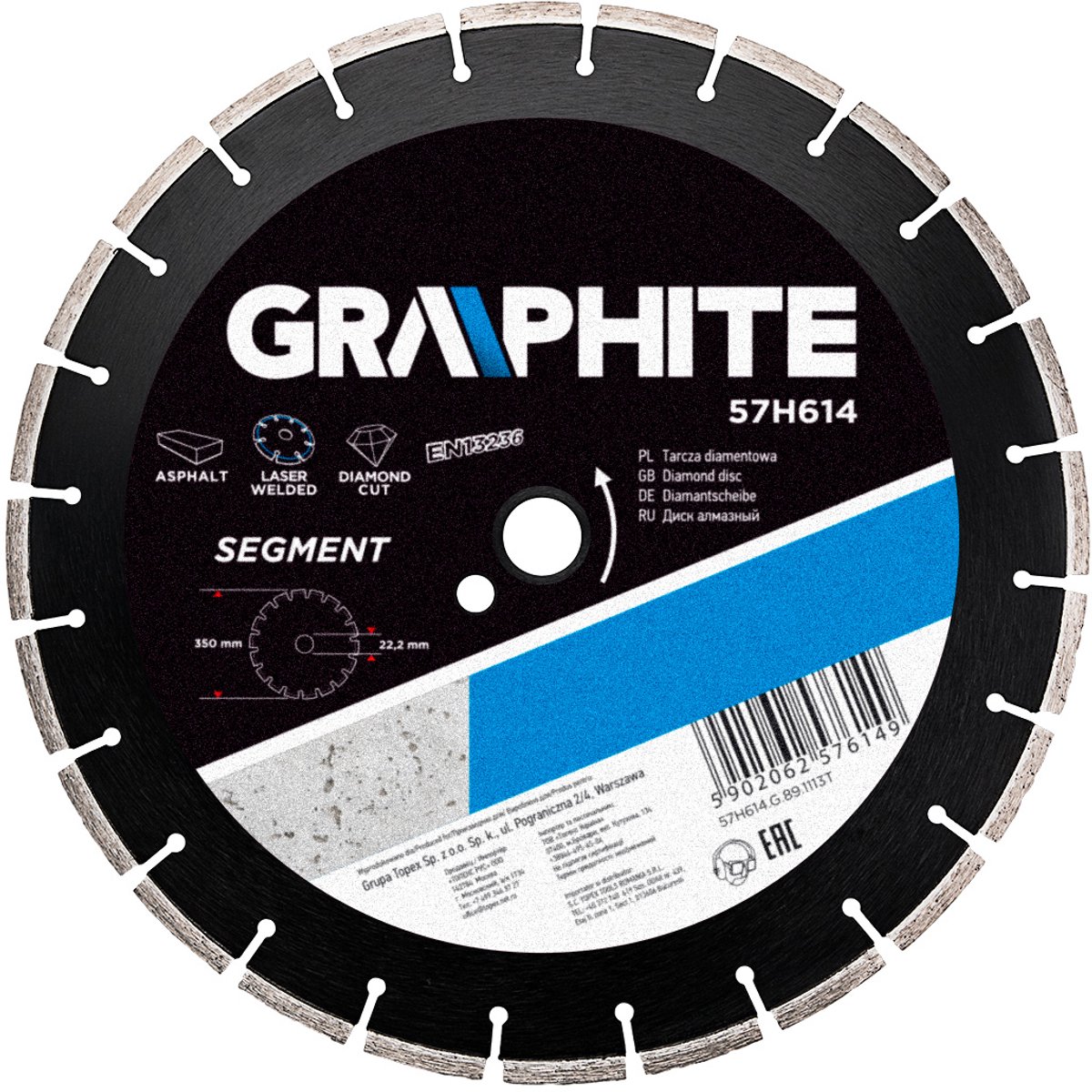 Graphite Serie - Diamanten Zaagblad - 350mm - Laser Gelast - Segment