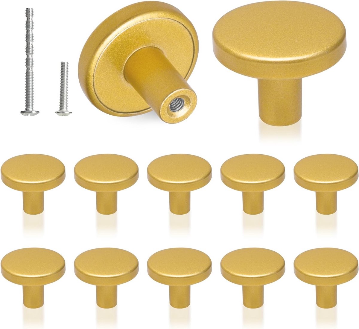 12 Stuks Ronde Kastknoppen 30mm, Deurklinken voor Laden en Meubels met Twee Verschillende 