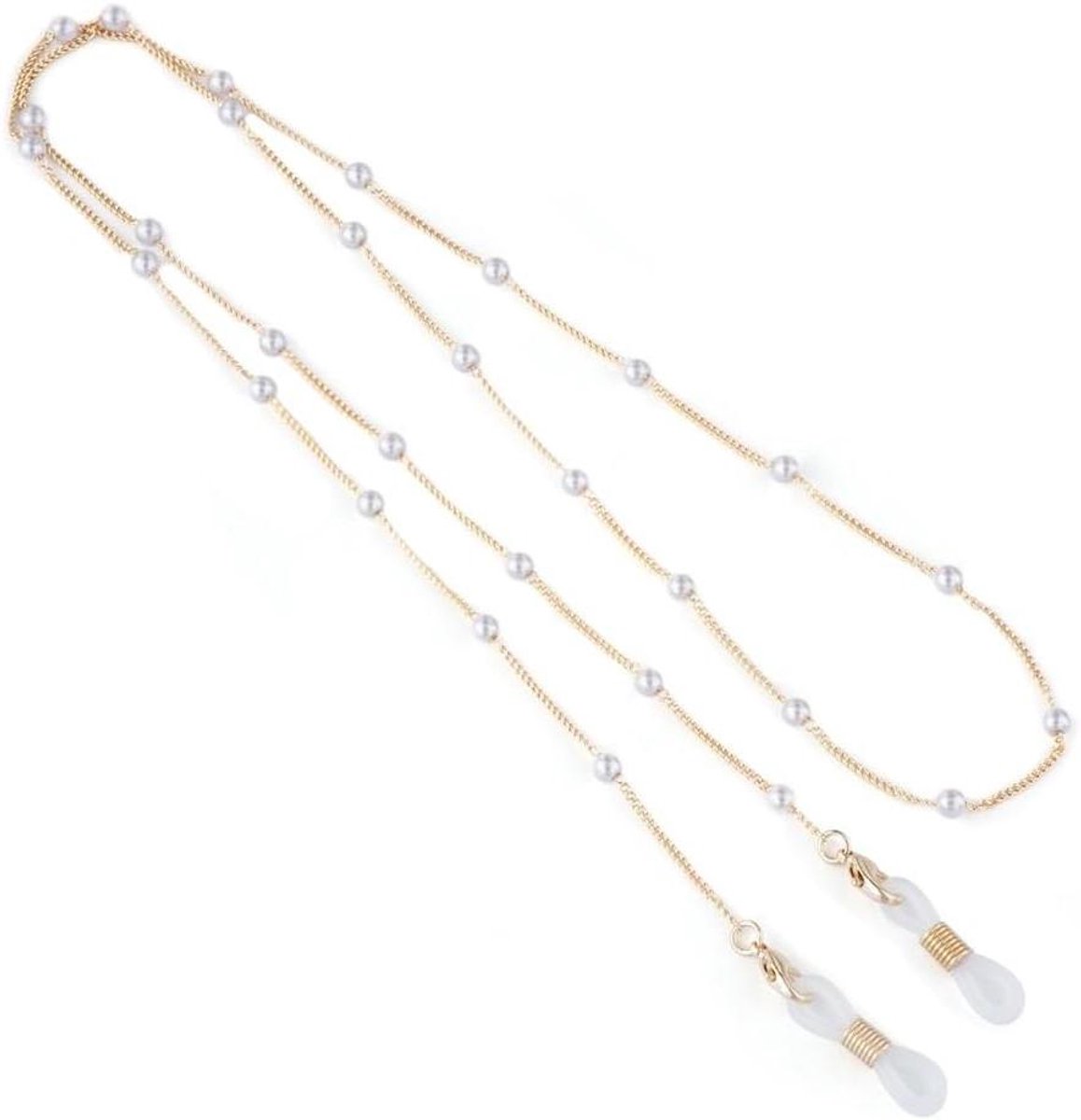 Ketting voor bril - Brilkoord ketting - Bril dragen - Verstelbare siliconen - 75 cm - Goud