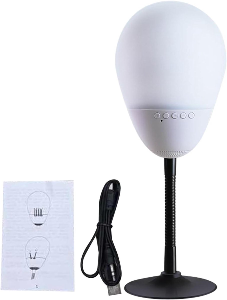 Draadloze Luidspreker - Sfeerlamp Patlamp - Ontspanning en Vermaak - Interactieve Geluidseffecten - 16.5 x 12 x 12 cm - Wit