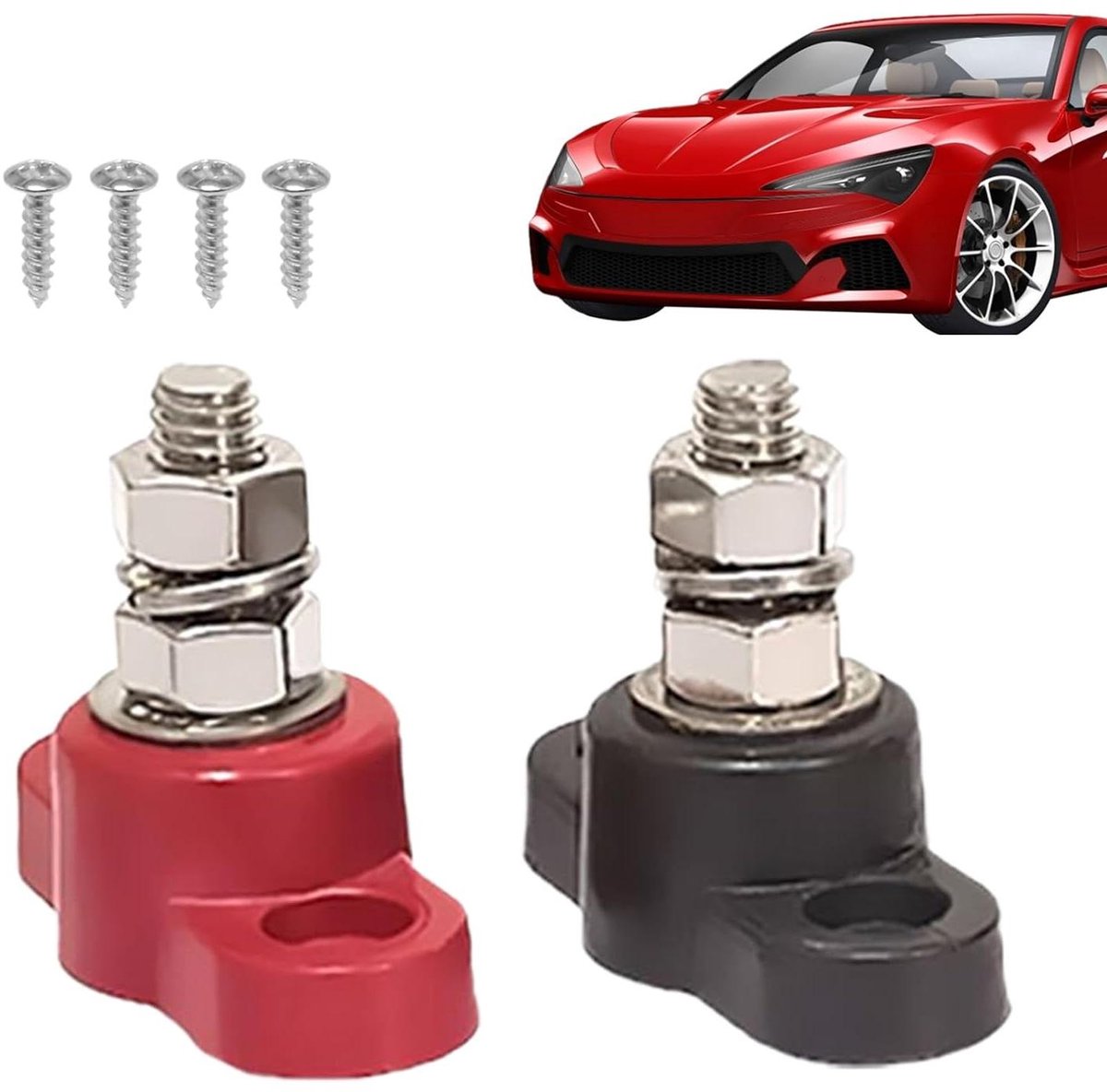 Batterijaansluitpost - Accuaansluiting Auto - Voertuig Modificatie - 48V Ondersteuning - 1 Paar - Rood Zwart