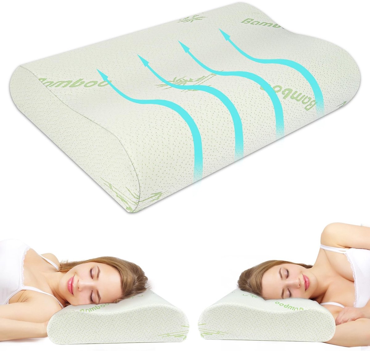Dailygoods - Ergonomisch Traagschuim Kussen 55x35 cm met Nekondersteuning