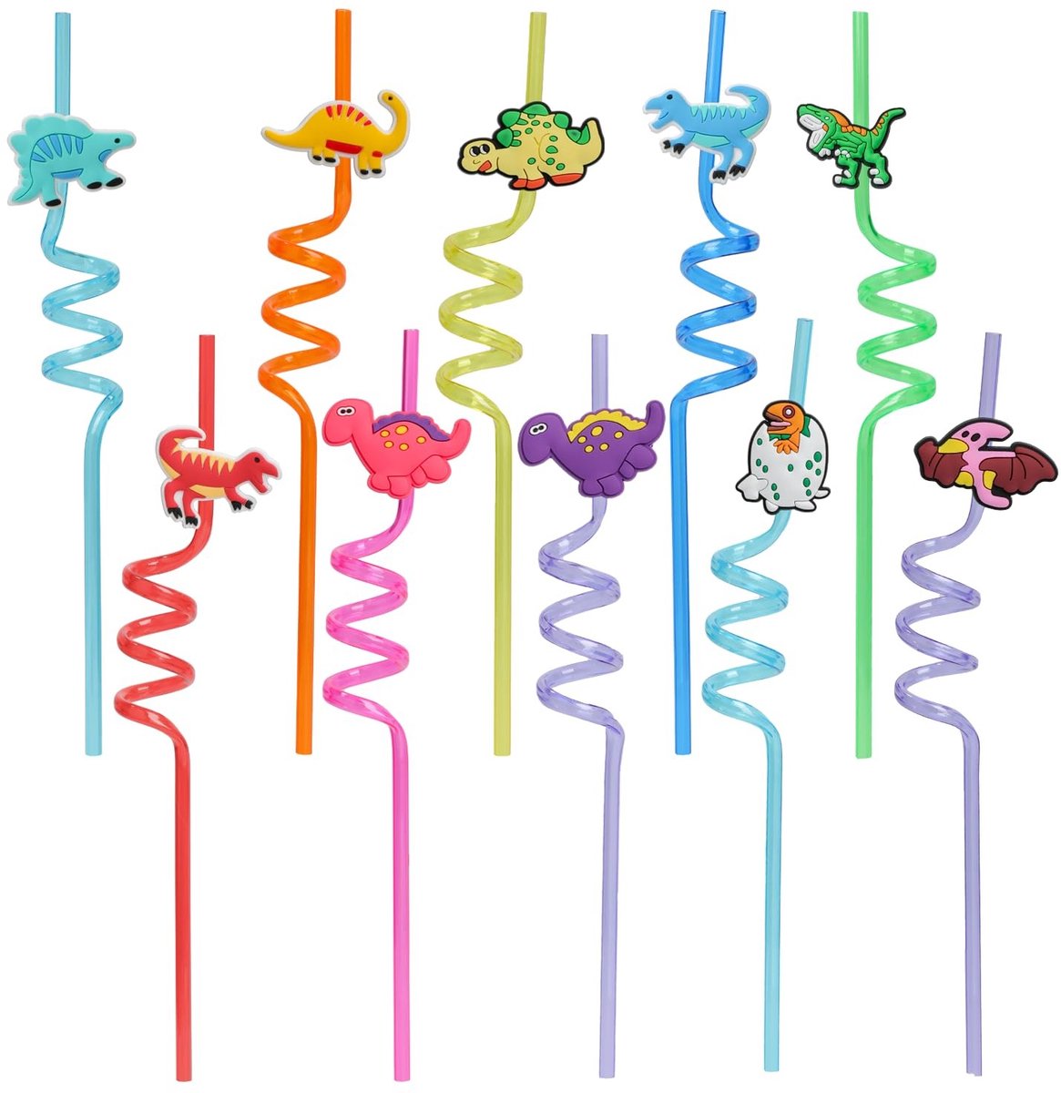 Dailygoods - Herbruikbare Dinosaurus Rietjes voor Feestdecoraties