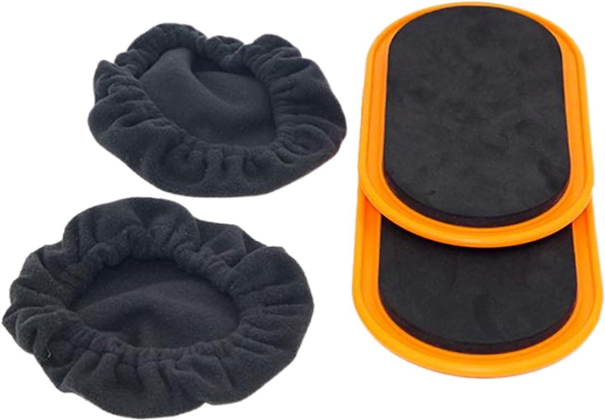 Fitness Glijders - Trainings sliders - Core Training - Antislip Stabiliteit - 23.5 x 13.5 cm - Zwart
