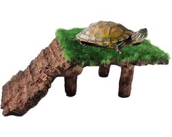 Schildpadden Rustterras - Terrarium Dok - Zonnebaden Reptielen - Geoptimaliseerde Wrijvingstextuur - Groot - Grijs