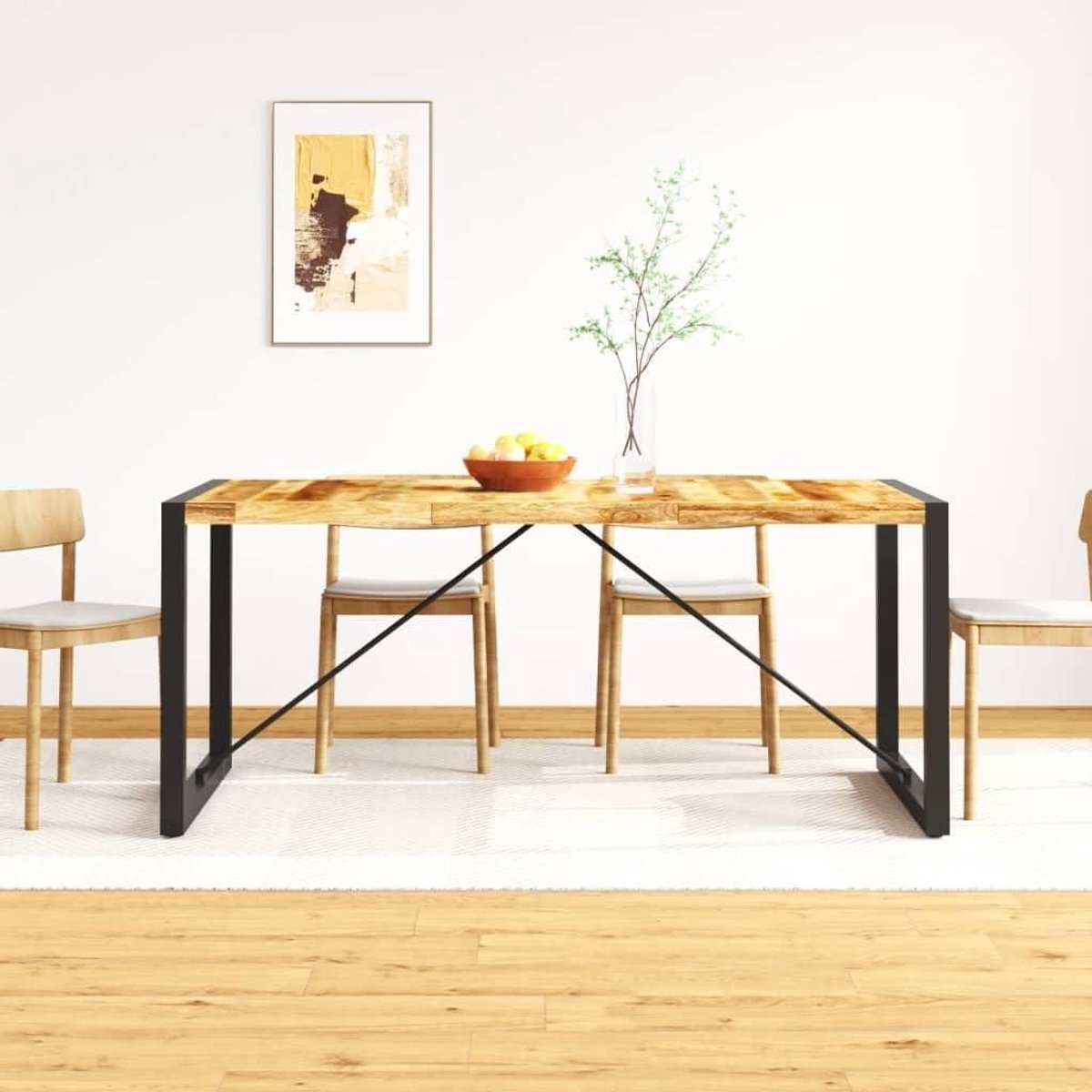 Eettafel massief hout - Mangohouten tafel - Keuken en eetkamer - Handgemaakt uniek design - 180 cm lengte - Bruin