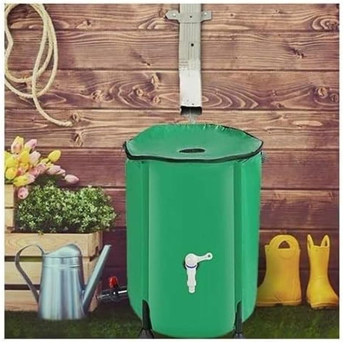 Opvouwbare Regenton - Regenwateropvangbak Draagbaar - Tuin Irrigatie - Robuuste PVC Constructie - 50-1000 liter - Groen