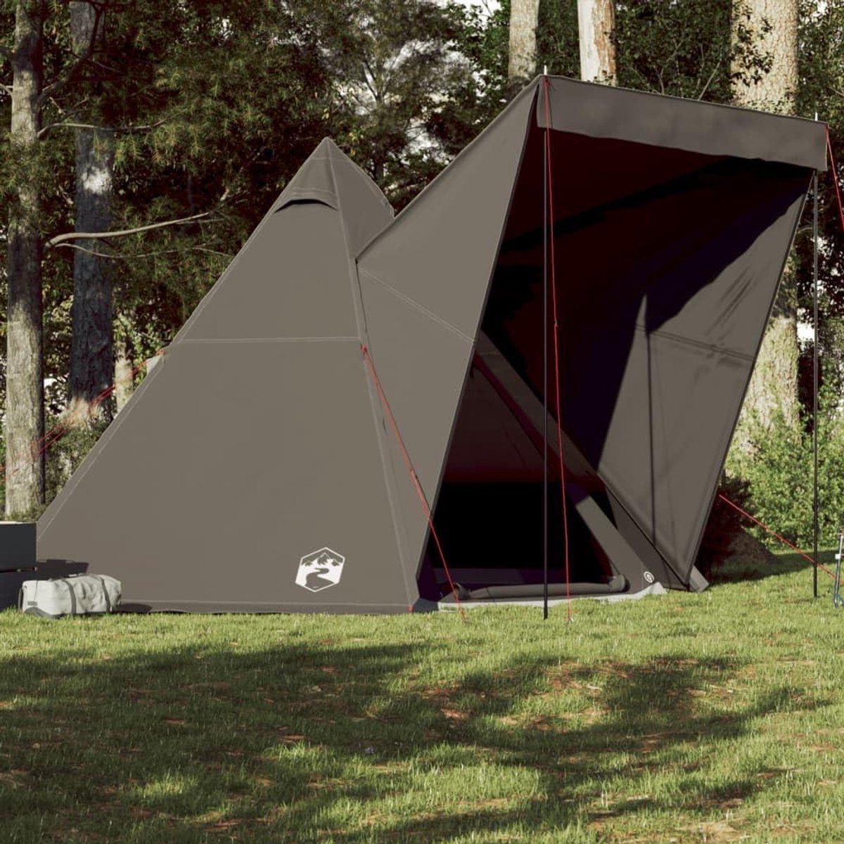 Familie Tipi Tent - Kampeertent Trekking - Buiten Kamperen - All-round Waterdicht - 6 Persoons - Bruin