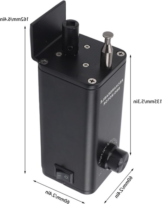 10W Rotisserie Motor Aluminium Legering 3 tot 12V Elektrische Grillmotor met Oplaadbare Batterij, Verstelbare Snelheid voor Universele Grills van Merkloos — afbeelding 5
