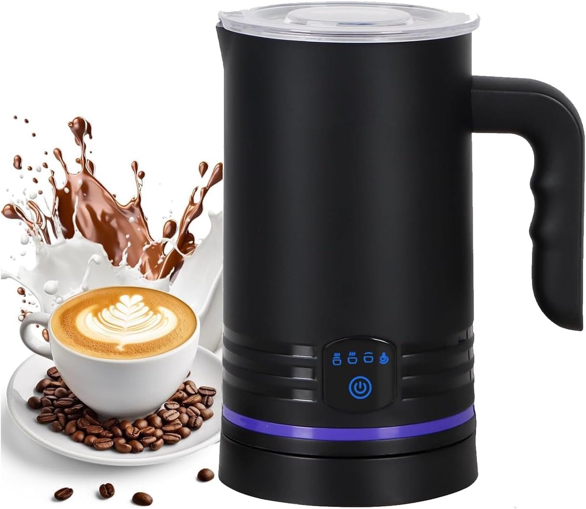 Elektrische Melkopschuimer - Melkopschuimer - Koffie Maken - Vier Functies - 430 ml - Zwart