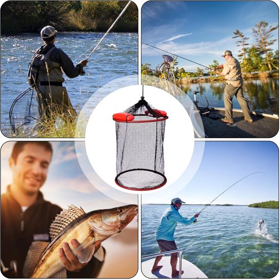 Vismand voor vis - Levend visnet - Vis bewaren - Sneldrogend en drijvend - 50 x 30 x 5 cm — afbeelding 5