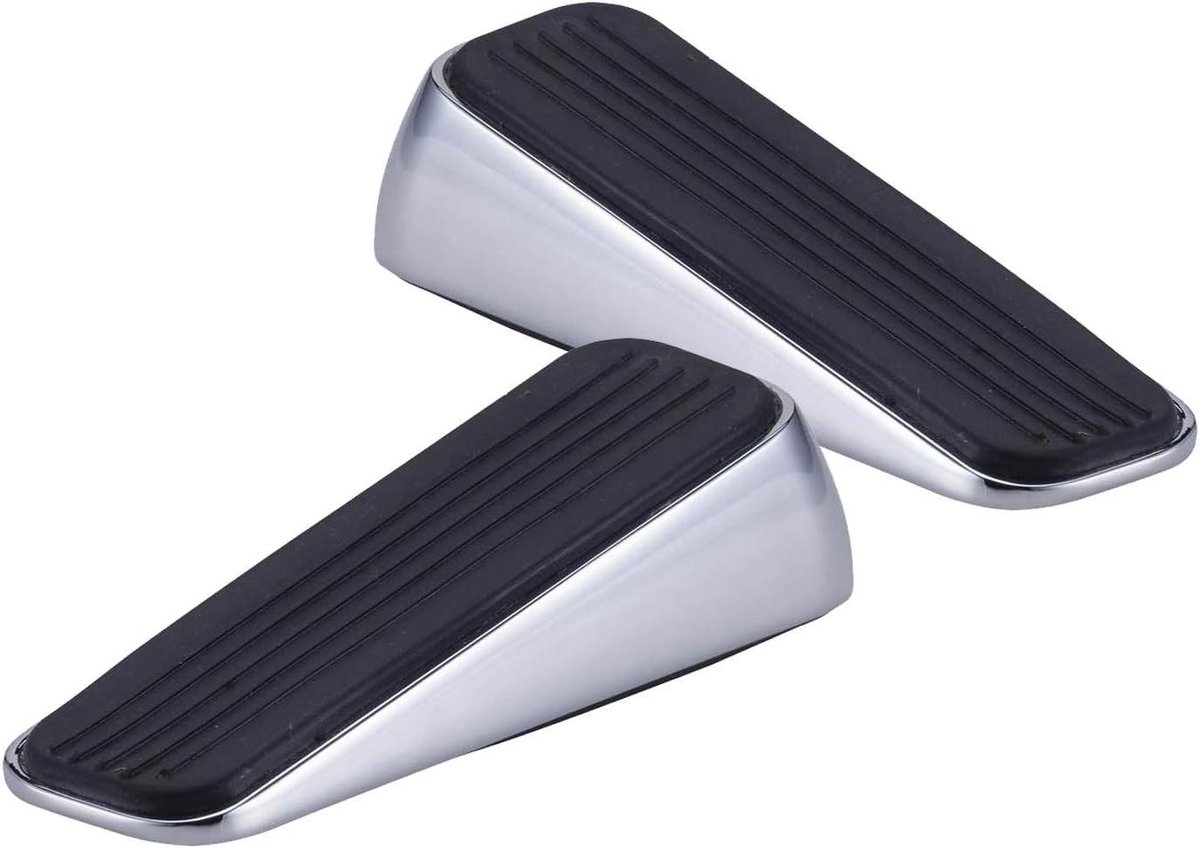 Deurstopper Set - Wiggen - Deuren Open Houden - Antislip Voet - 2 Stuks - Chroom