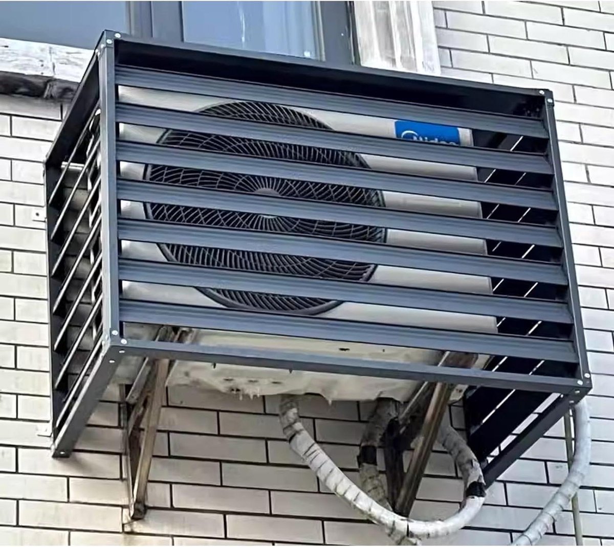 Airconditioner Behuizing - Privacy Scherm - Buiten Decoratie - Stevig Aluminium - 100x50x70cm - Grijs