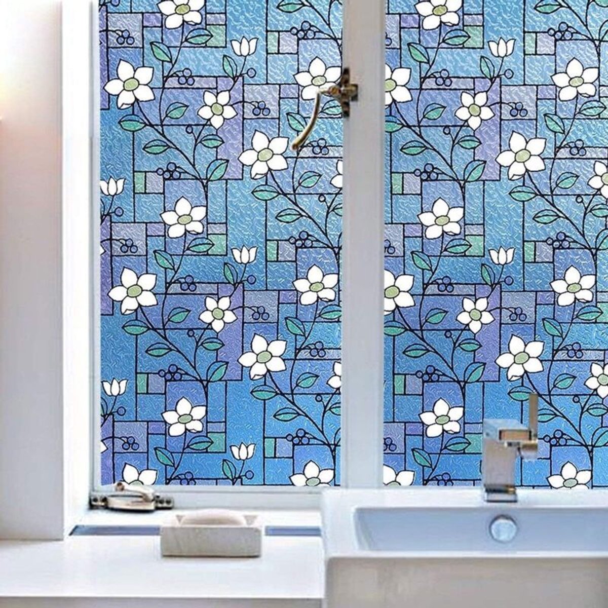 (44x200 cm) Mat, elektrostatisch aangebrachte raamfolie, decoratieve glassticker, geschikt voor ondoorzichtige ramen, elektrostatische privacysticker.