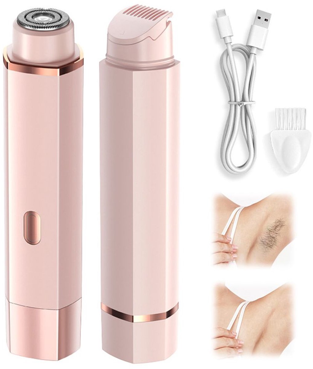 Elektrisch scheerapparaat, elektrisch scheerapparaat voor vrouwen, 2-in-1 elektrisch scheerapparaat voor de intieme zone, IPX6 waterdicht, geschikt voor nat en droog scheren