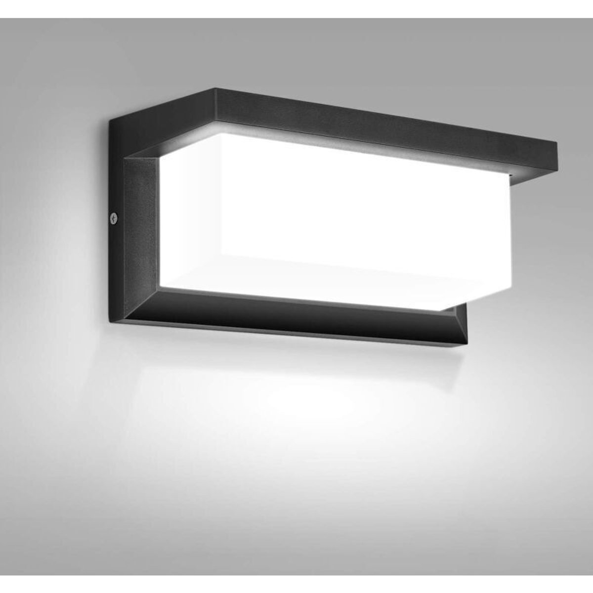 Buitenwandlamp, 18W LED buitenwandlamp, waterdicht, als decoratieve buitenwandverlichting (koel wit licht) in binnenplaatsen, tuinen, terrassen, aangrenzende gebieden, op muren, paden, binnenplaatsen, villa's, gangen, enz.