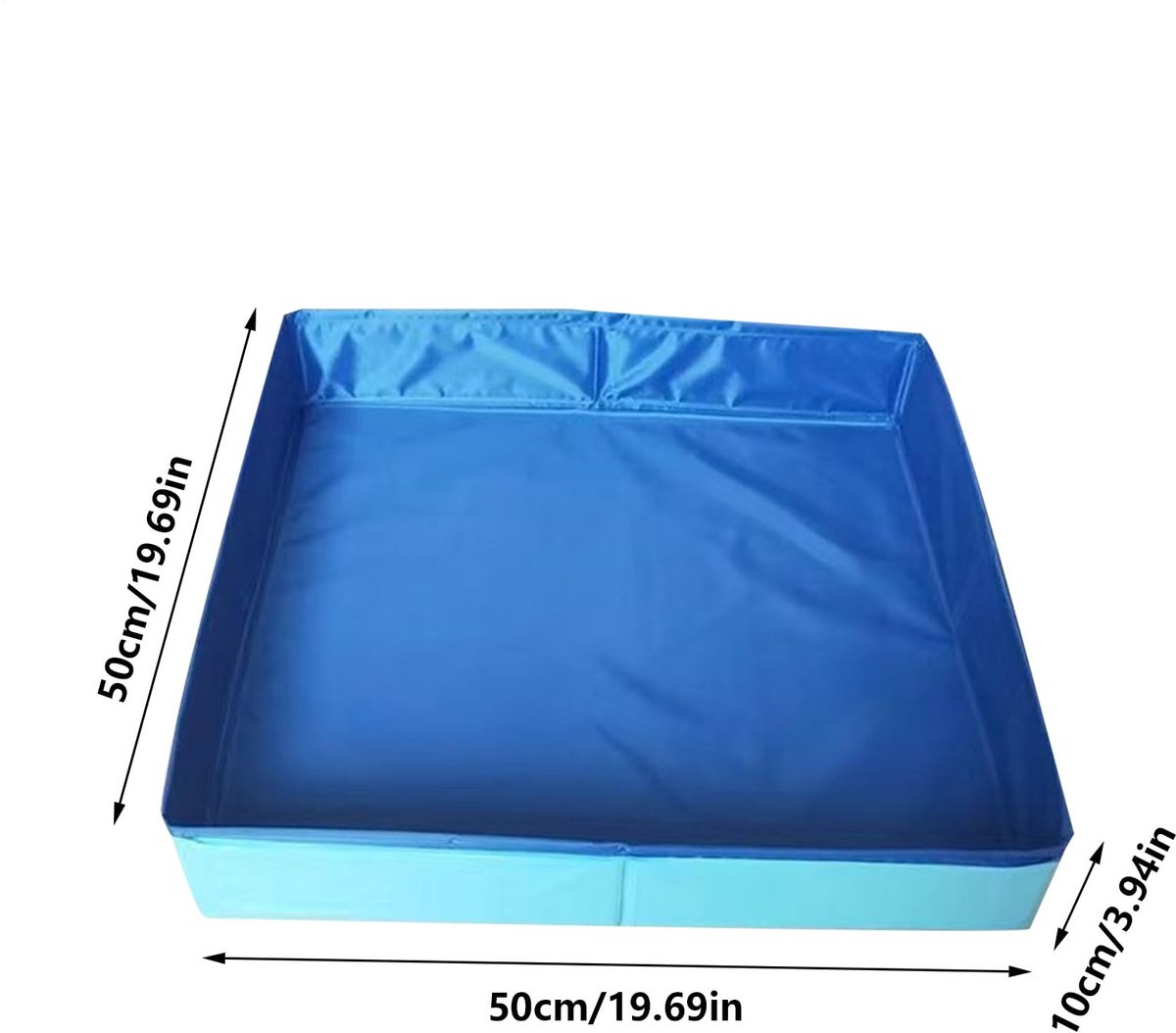 Hondenzwembad – Opvouwbaar kattenzwembad – Minizwembad voor katten & honden – Wadingpool voor huisdieren – Zomers badplezier – Blauw – 50 x 50 x 10 cm thumbnail 2