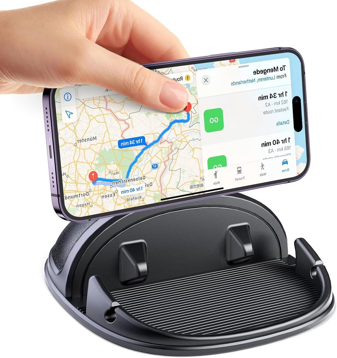 Autotelefoonhouder - Dashboardhouder - Veilig Rijden - Antislip Siliconen - Universeel - Zwart