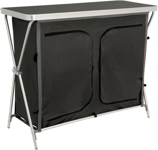 Camping Kast - Opvouwbare Keuken - Buiten Leven - Ventilerende Achterkant - 110 cm Breed - Zwart — afbeelding 2
