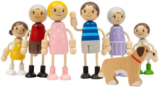Bigjigs Houten Poppenhuis Familie - 7dlg. van Bigjigs — afbeelding 3