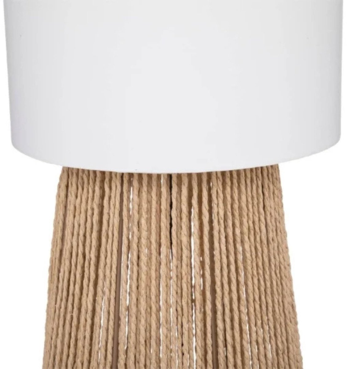 Luxaliving Vloerlamp Boho Rotan – Staande Lamp met Stoffen Kap – Natuurlijke Beige Vloerlamp voor Woonkamer & Slaapkamer – Warme Sfeerverlichting -130 cm thumbnail 2