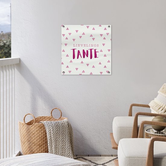 Posters de jardin Proverbes - 'Tante préférée' - Citations - 50x50 cm - Toile jardin - Affiche extérieure