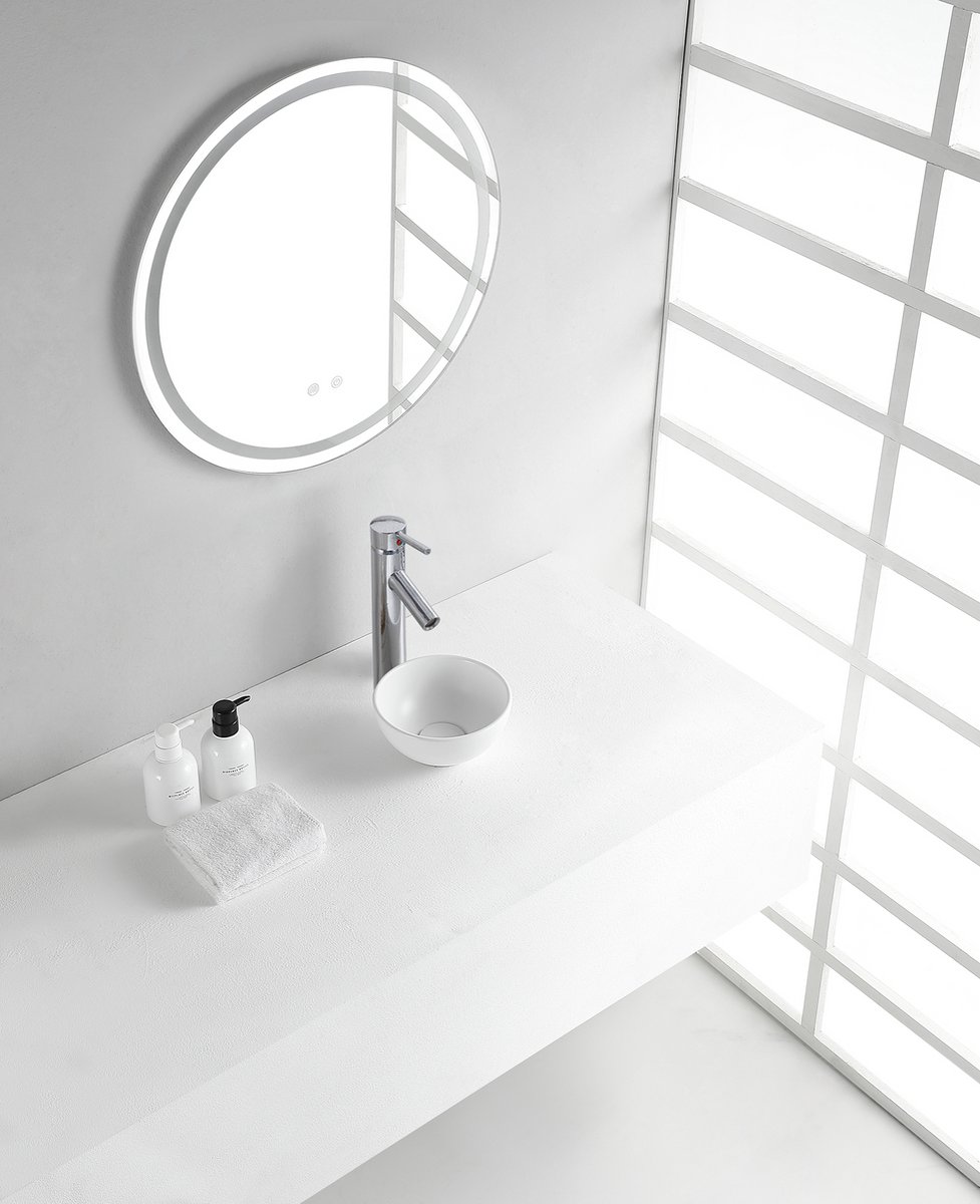 AquaVik Waskom Tvättvik Rond 20x9 cm Keramisch Mat Wit