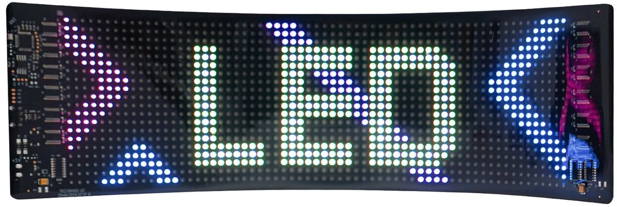 Cellista LED Matrix Display 1280 RGB - Flexibel LED Scherm - Pixel Paneel - APP Besturing - Buigbaar Reclamescherm - USB 5V - 34,8x10,2 cm