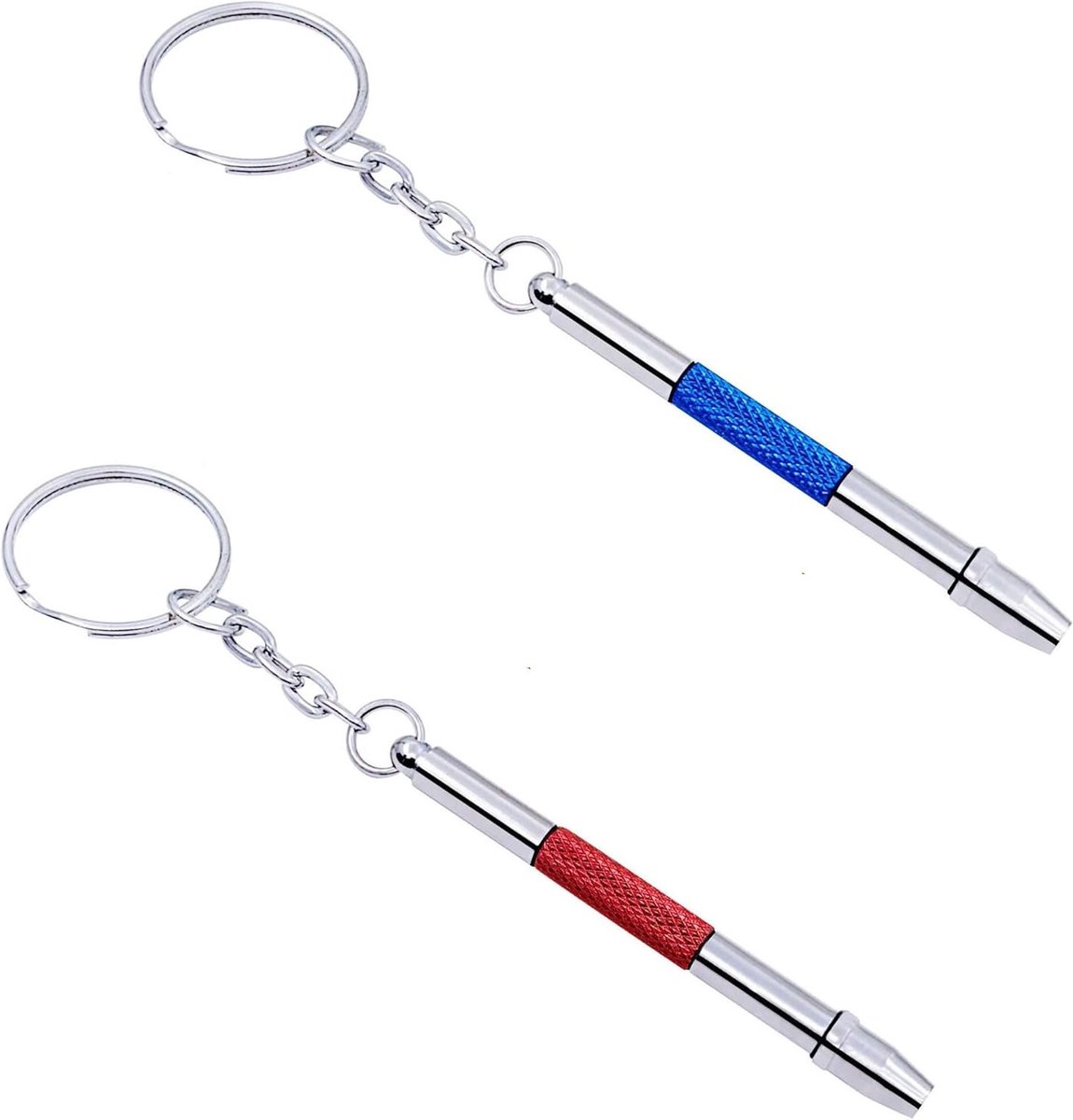Mini schroevendraaierset 4 in 1 voor horloges, brillen en speelgoed - Precisie schroevendraaiers met sleutelhanger van roestvrij staal en legering