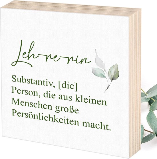 Thanksgiving Gifts for Teachers - Houten Foto met Zegswijzen - Eucalyptus Decoratie - Geschenkidee voor Teachers Day 15 x 15 x 1.8 cm