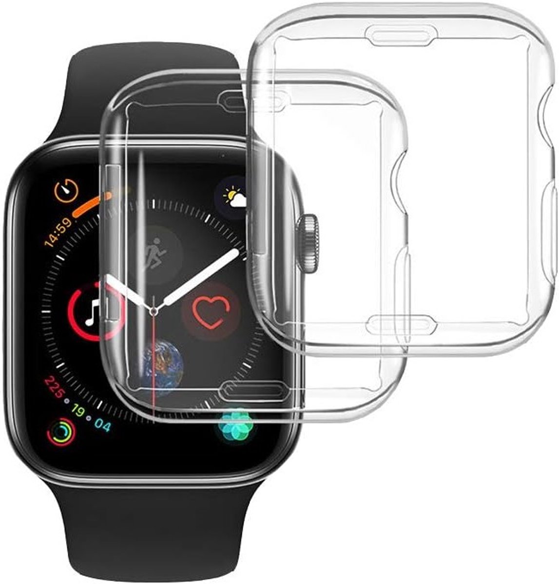 Transparante Beschermcase en Screen Protector voor Apple Watch 40mm Series 4/5/6/SE, Schokbestendige Bescherming en Krasbestendig Ontwerp